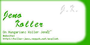 jeno koller business card